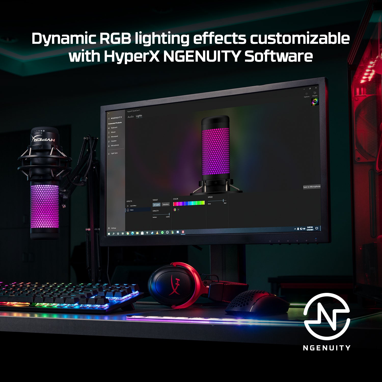 HyperX QuadCast S USB Condenser Microphone with RGB Lighting - Professional Streaming, Podcasting & Gaming Mic for PC, PS4 & Mac - Perfect for Twitch, YouTube & Discord