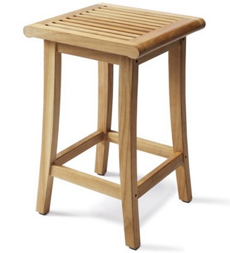 Premium Grade A Teak Wood Bar Stool - Outdoor Patio & Garden Chair with Weather-Resistant Finish - Perfect for Backyard, Poolside & Restaurant Seating