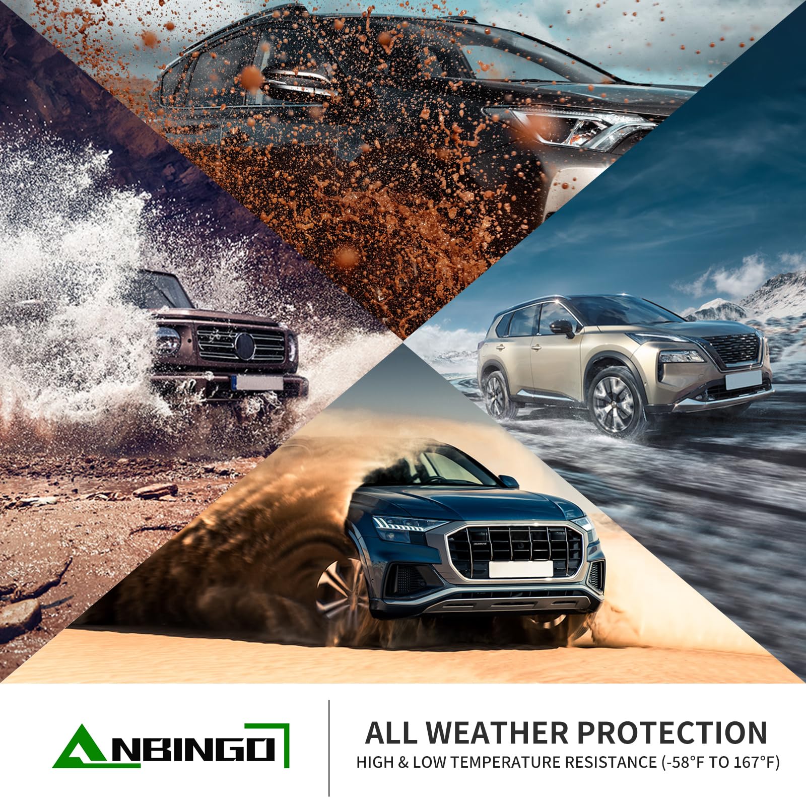 ANBINGO® Waterproof All-Weather Floor Mats for VW Golf MK7 (2015-2021) - Full Set Front & Rear Custom Fit Car Mats - Golf/Golf Alltrack/GTI/R/Sportwagen Accessories - Durable Black Floor Liners for Driving Comfort & Car Protection