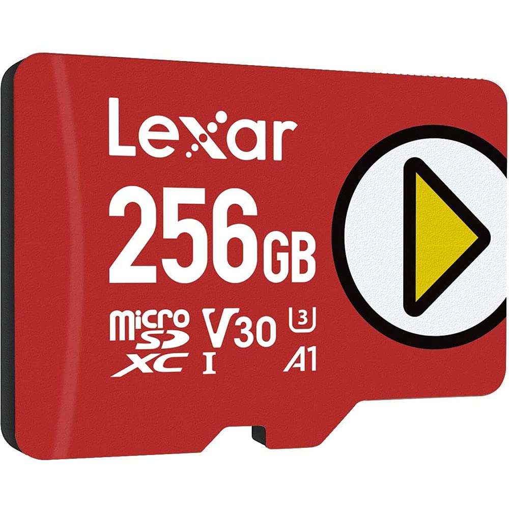 Lexar LMSPLAY256G-BNNNU 256GB microSDXC UHS-I Memory Card 3-Pack - High Speed 150MB/s Read for Nintendo Switch, GoPro, Drone, Smartphone & Action Camera Storage - Perfect for Gaming, 4K Video & Mobile Devices