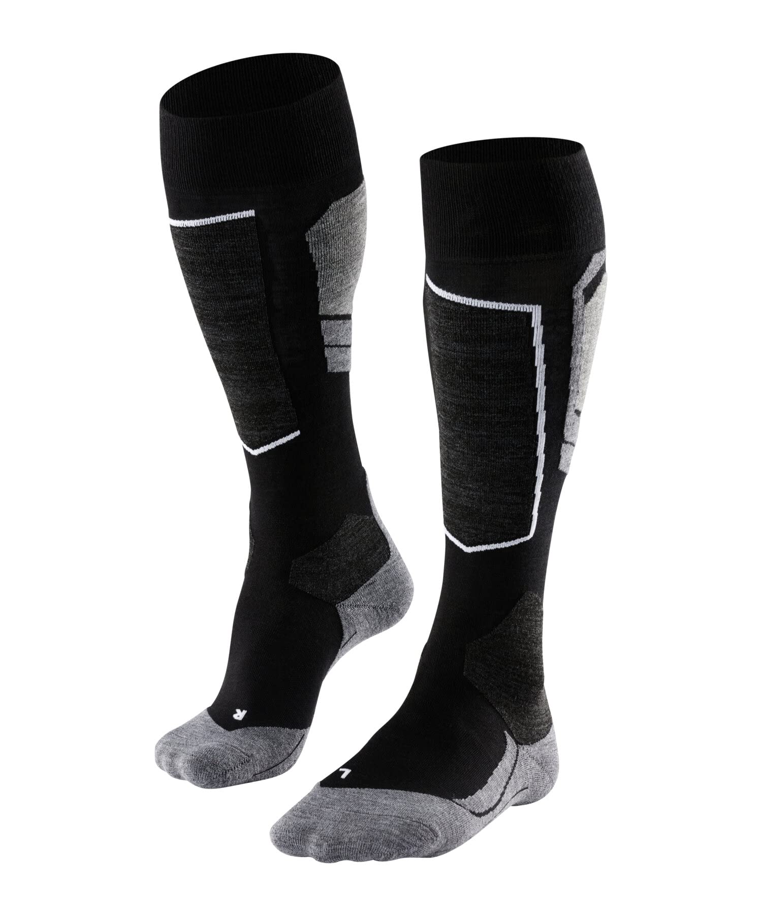FALKE Men's SK4 Advanced Ski Socks - Light Cushion Merino Wool for Warmth & Quick Drying - Perfect for Skiing, Snowboarding & Winter Sports (1 Pair)