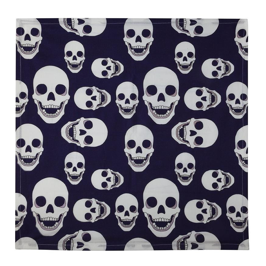 Premium Skull Print Cloth Napkins - Set of 4, Gothic Halloween Dinner Napkins for Parties, Home Decor & Themed Dining Accessories