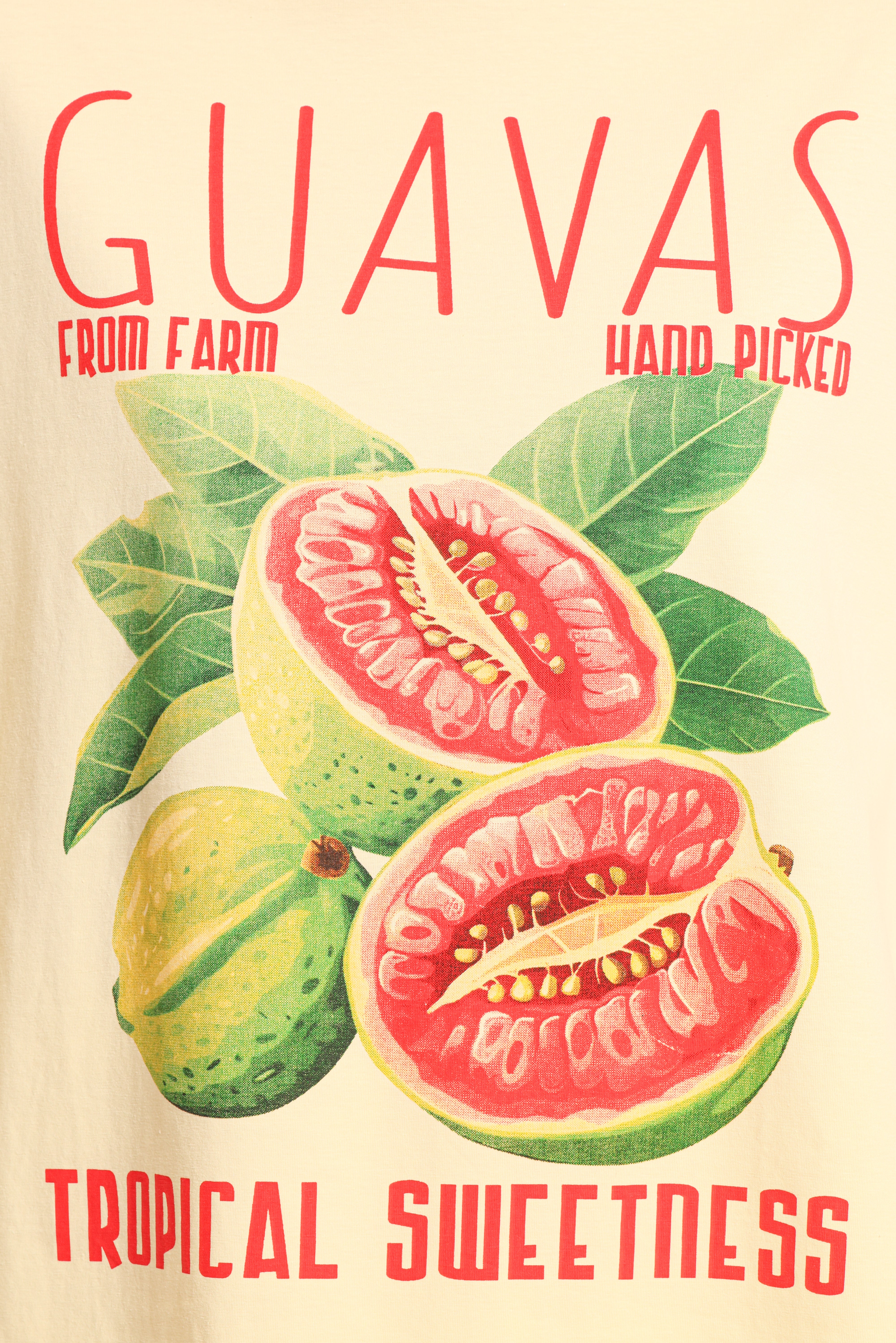 Guavas Graphic Tee - Soft Pale Yellow Cotton T-Shirt for Men & Women | Casual Streetwear, Summer Outfits, and Everyday Wear