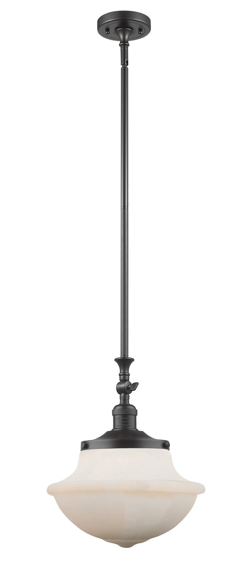 12 Inch Schoolhouse Pendant Light - Classic 1-Light Oxford Style Ceiling Fixture for Kitchen, Dining Room & Bedroom Lighting