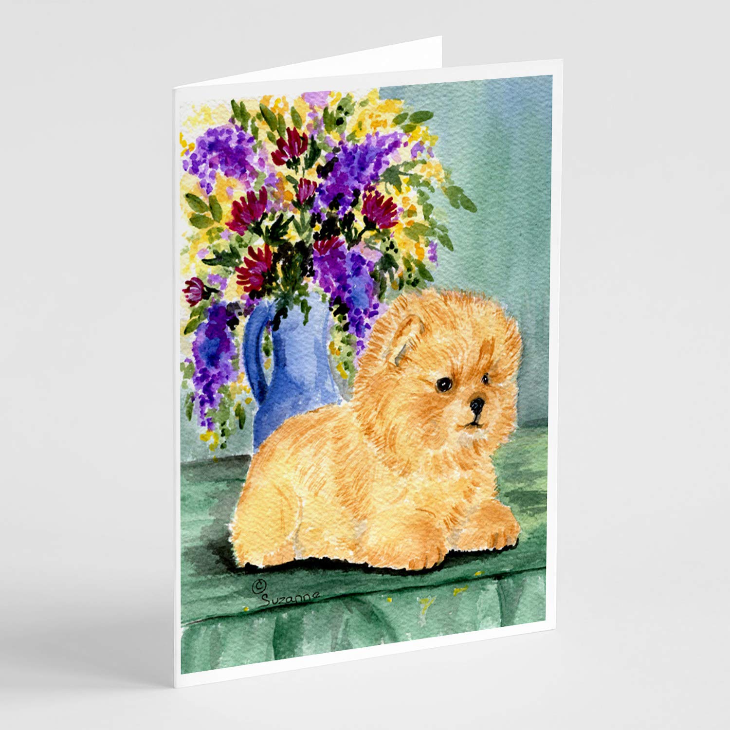Pomeranian Greeting Cards & Envelopes - Pack of 8 Blank A7 Note Cards (5x7 Inches) | Whimsical Dog Lover Stationery for Birthdays, Thank You Notes & Special Occasions