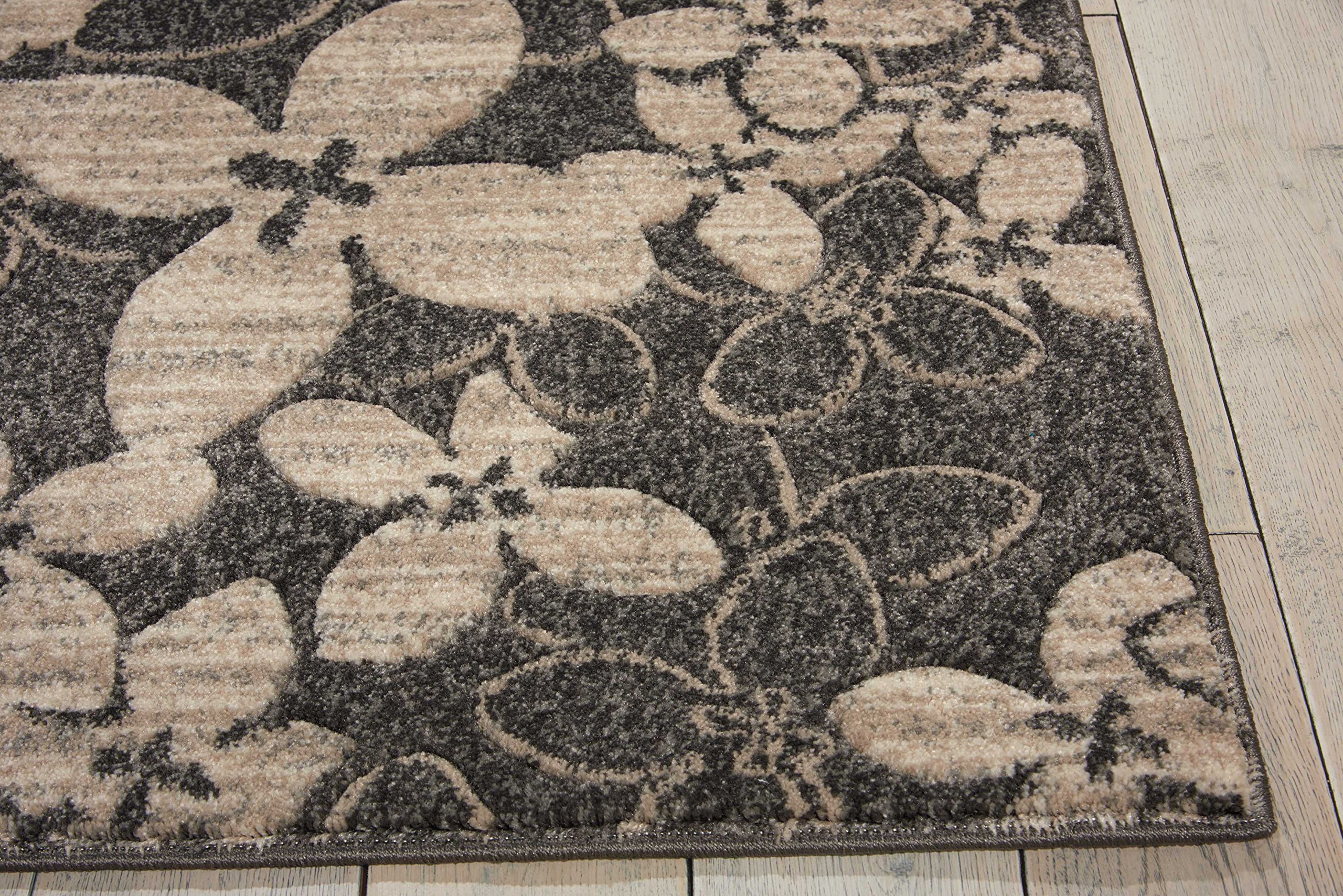 Nourison Maxell Contemporary Charcoal 4x6 Area Rug - Easy Clean, Non-Shedding, Stain Resistant - Perfect for Bedroom, Living Room, Dining Room & Kitchen - Soft & Durable Home Decor