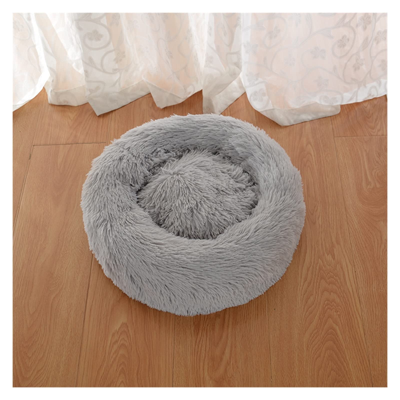 Cozy Semi-Enclosed Dog Bed - Washable & Removable Double Top Kennel Mat for Pets - Plush Light Grey (100cm) - Perfect for Indoor Dog Houses, Crates & Cozy Corners