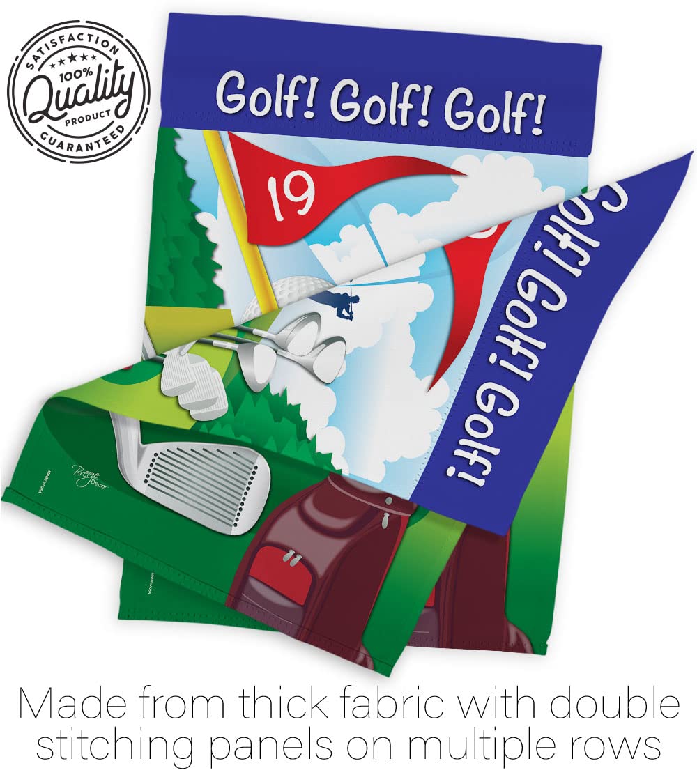 Golf Sports Vertical House Flag Set 28x40