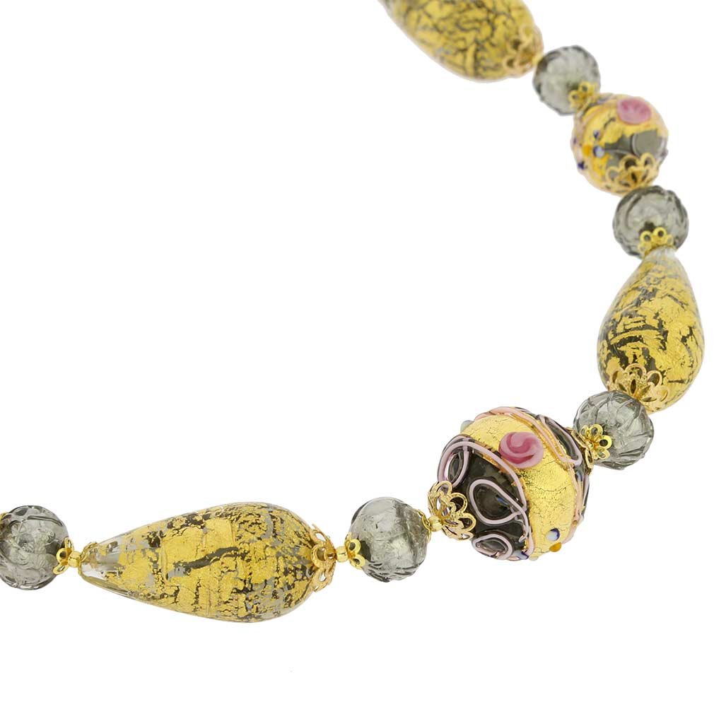 Venetian Murano Glass Necklace - Handcrafted Carnivale di Venezia Jewelry with Cloudy Sky Design | Perfect for Weddings, Parties & Gift Giving