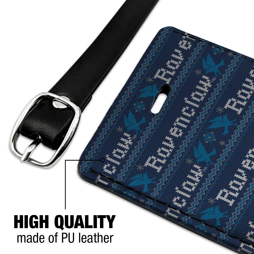 Harry Potter Ravenclaw Sweater Inspired Leather Luggage Tag - Personalized ID Card Holder for Travel Bags, Suitcases & Backpacks | Perfect Gift for Potterheads & Travel Enthusiasts