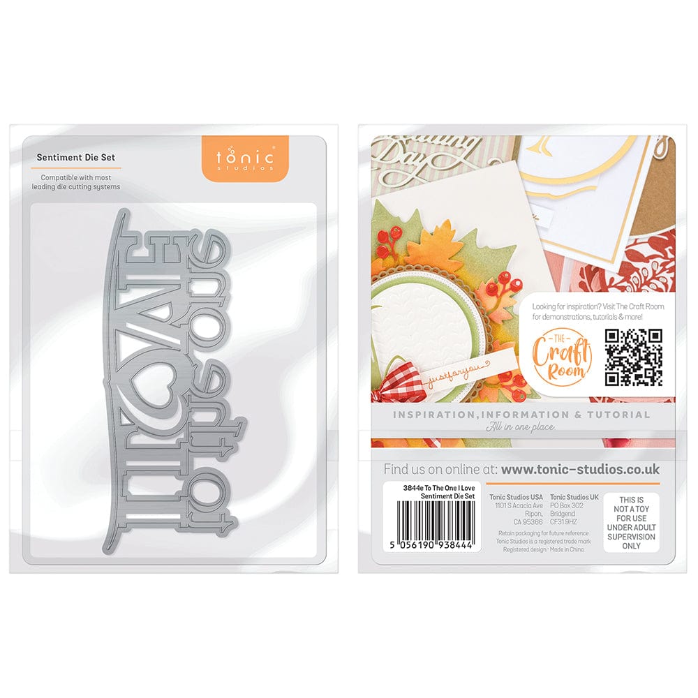 Tonic Studios To The One I Love Sentiment Die Set 3844E - Perfect for Scrapbooking, Card Making, and DIY Paper Crafts