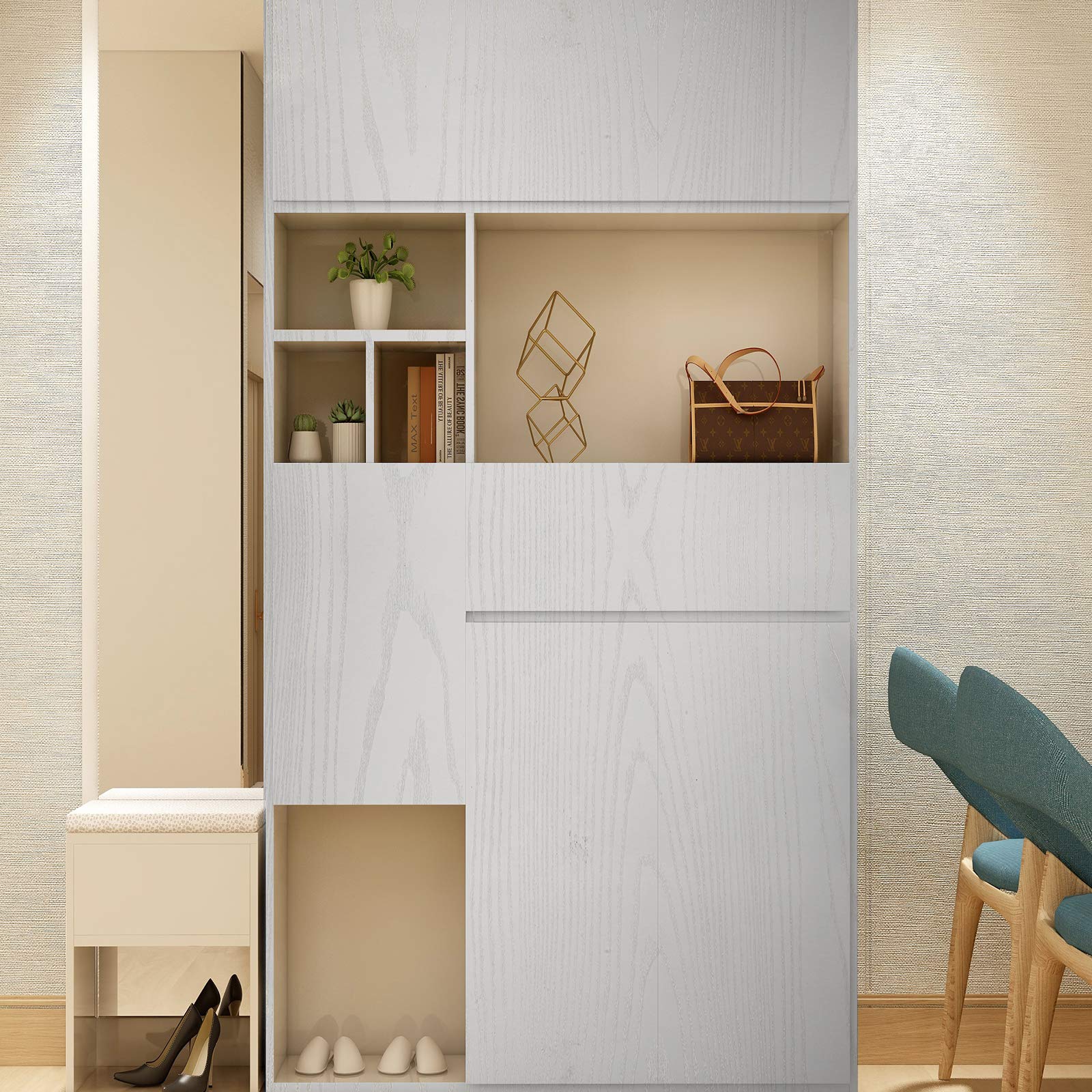 Homease White Wood Grain Contact Paper 24