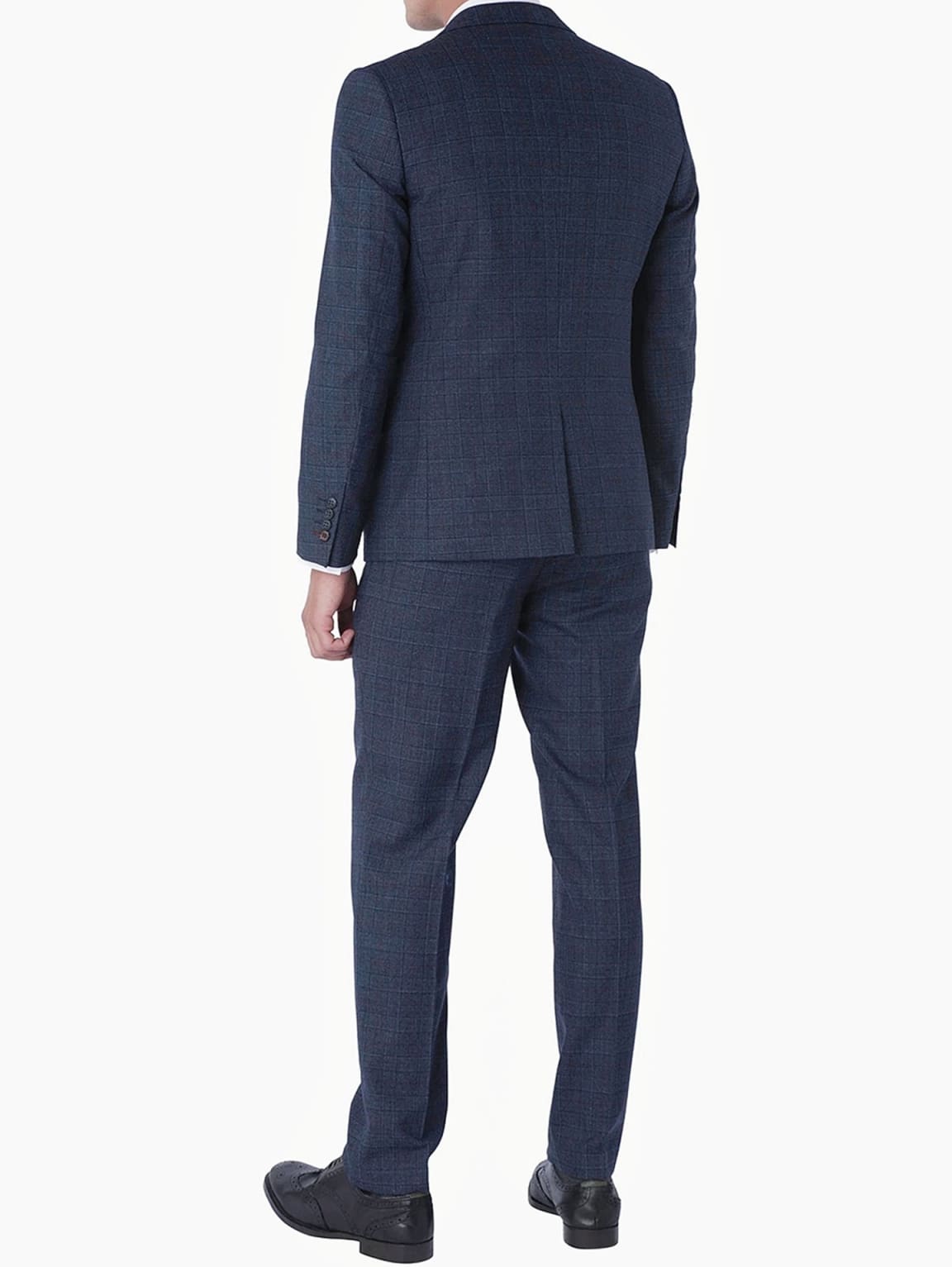 Harry Brown Finley Check Navy Blazer for Men - Classic Slim Fit Business Jacket - Perfect for Office, Weddings & Formal Events