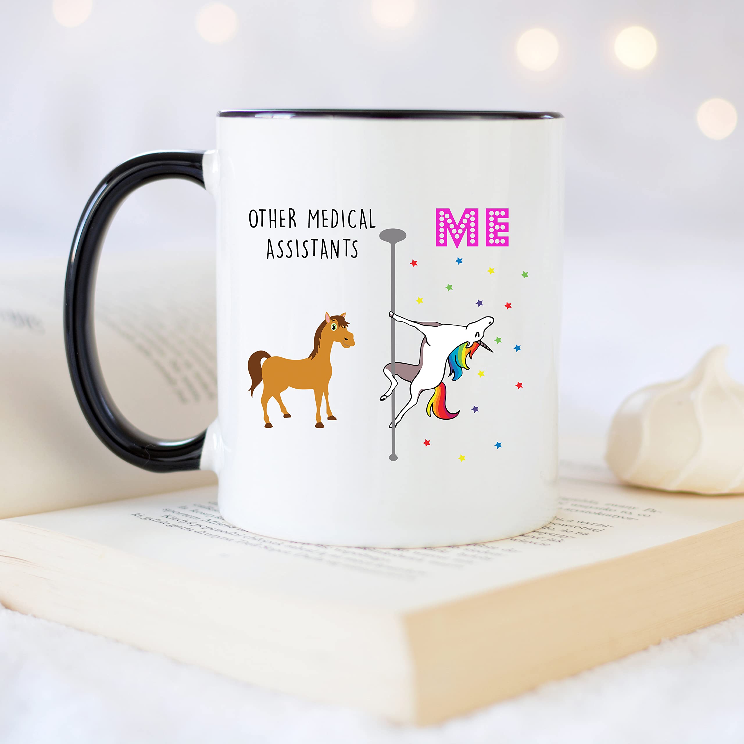 11oz Unicorn Medical Assistant Mug - Perfect Graduation & MA Week Gift for Women & Men (Black Handle) - Ideal for Coffee, Tea & Office Use