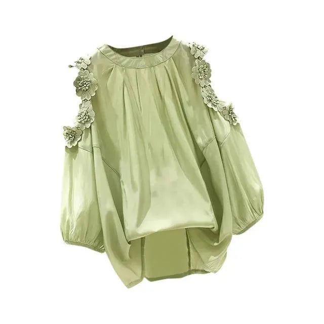 Sexy Off Shoulder Women's Blouse - Flowy Summer Tops for Date Night & Beach Vacation - Trendy Boho Chic Shirt for Casual Outings & Parties