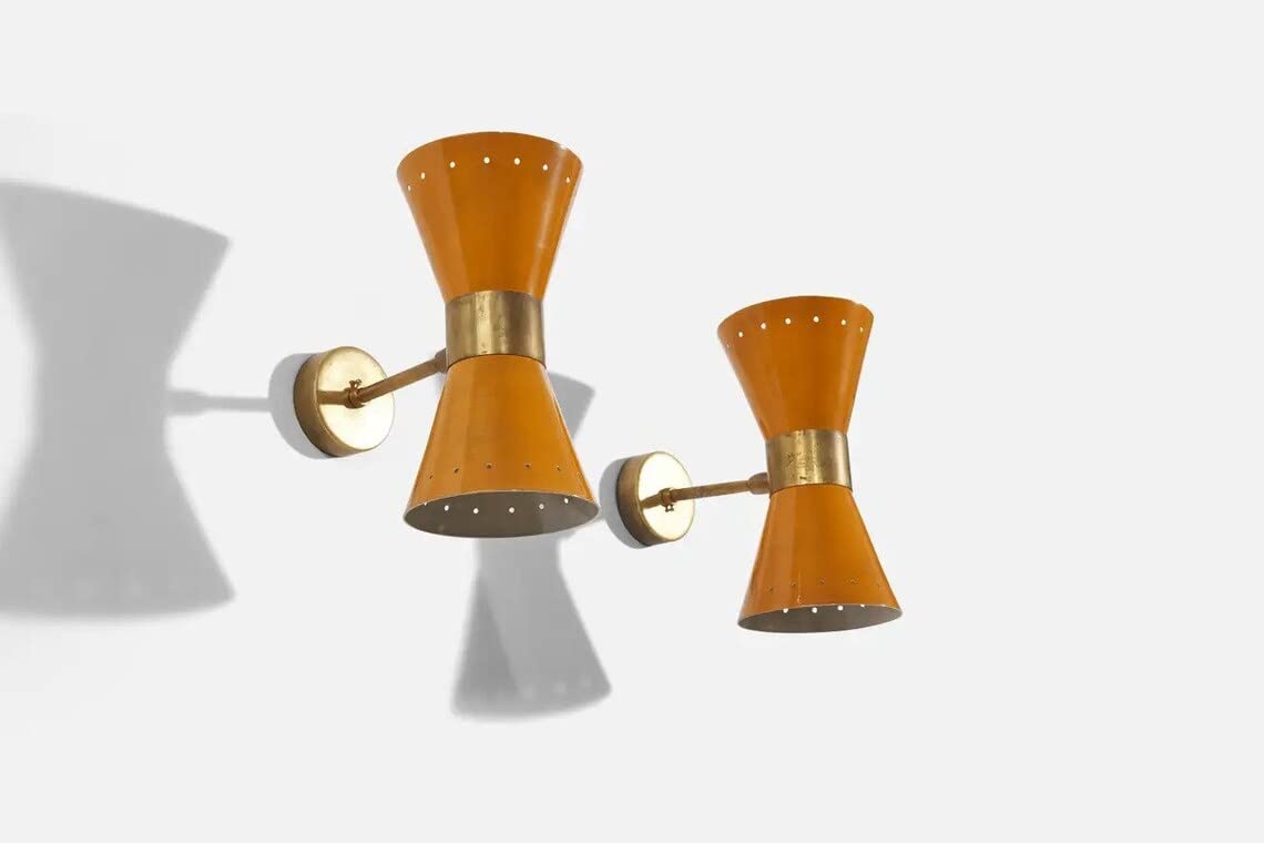 Handmade Italian Brass Wall Sconce - Modern Vanity Light Fixture for Bedroom, Bathroom & Living Room Decor