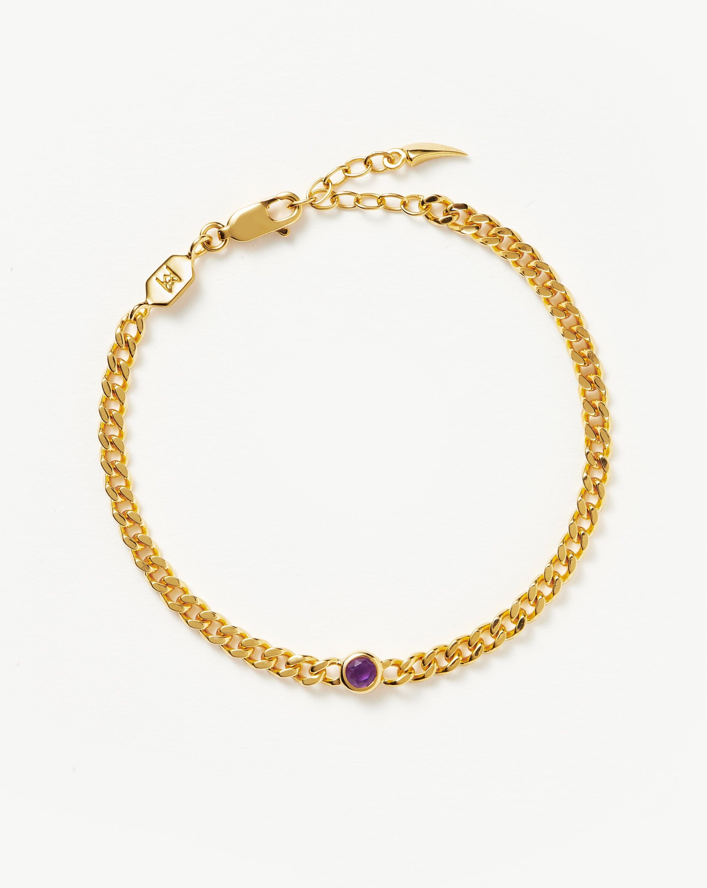 February Birthstone Bracelet for Women - 18k Gold Plated Amethyst Jewelry | Elegant Gift for Birthday, Anniversary & Valentine's Day