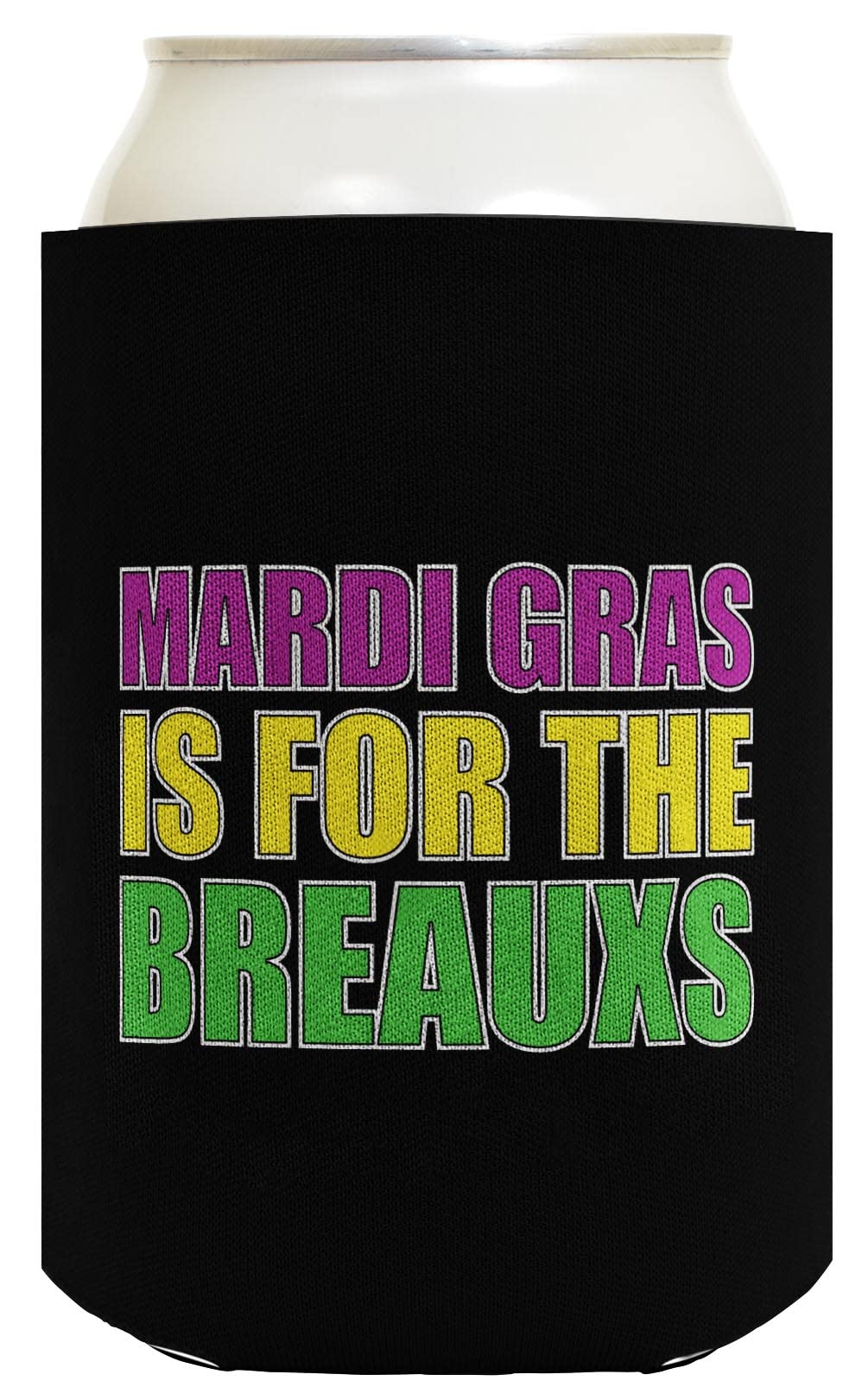 48-Pack Mardi Gras Drink Can Coolers - Insulated Beer & Soda Koozies for Party, Tailgating & Carnival Celebrations - Mardi Gras Is For The Breauxs Themed Party Supplies