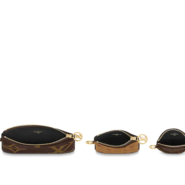 Louis Vuitton Trio Pouch Set - Genuine Leather Multi-Purpose Organizer for Wallet, Keys & Cosmetics | Perfect for Travel, Work & Everyday Use