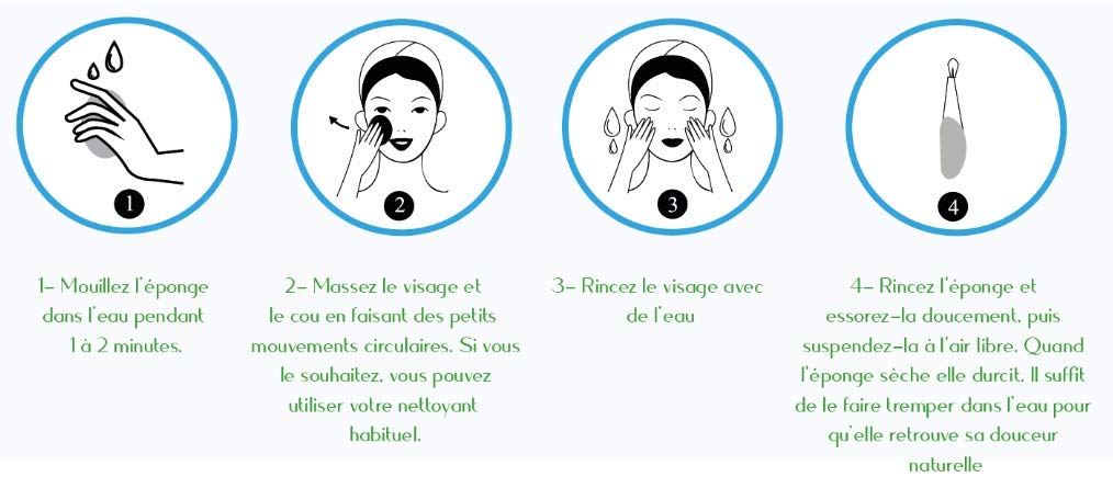 KONJAC KIREI PARIS MERVEILLE DE LA NATURE Pink Clay Sponge - Natural Exfoliating Facial Cleanser for Glowing Skin | Perfect for Daily Skincare Routine & Gentle Makeup Removal