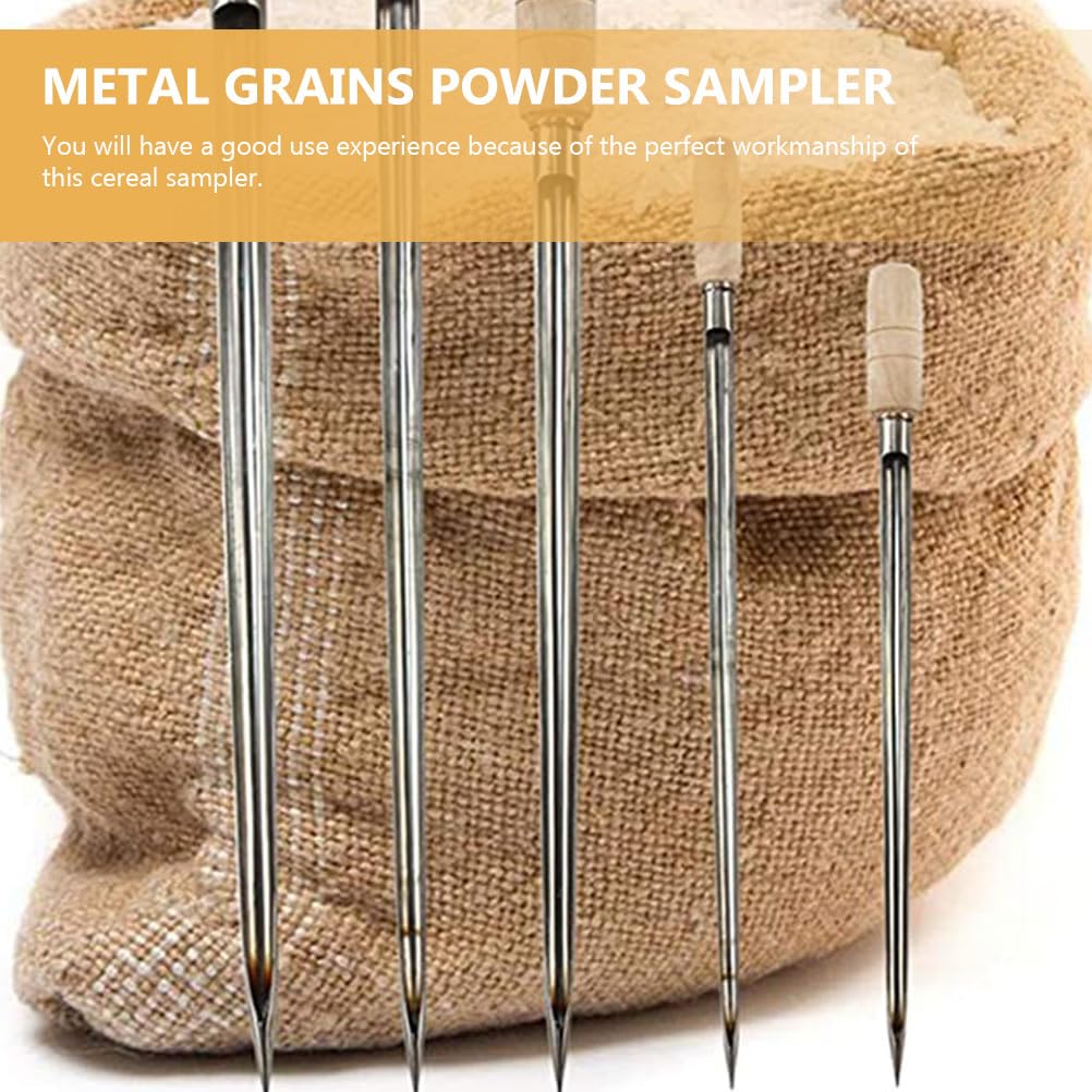 2-Piece Wooden Handle Grain Sampler Kit for Wheat, Corn, Rice & Soil Testing - Outdoor Cereal Sampling Tool for Farmers & Gardeners - Perfect for Agriculture, Gardening & Food Quality Control