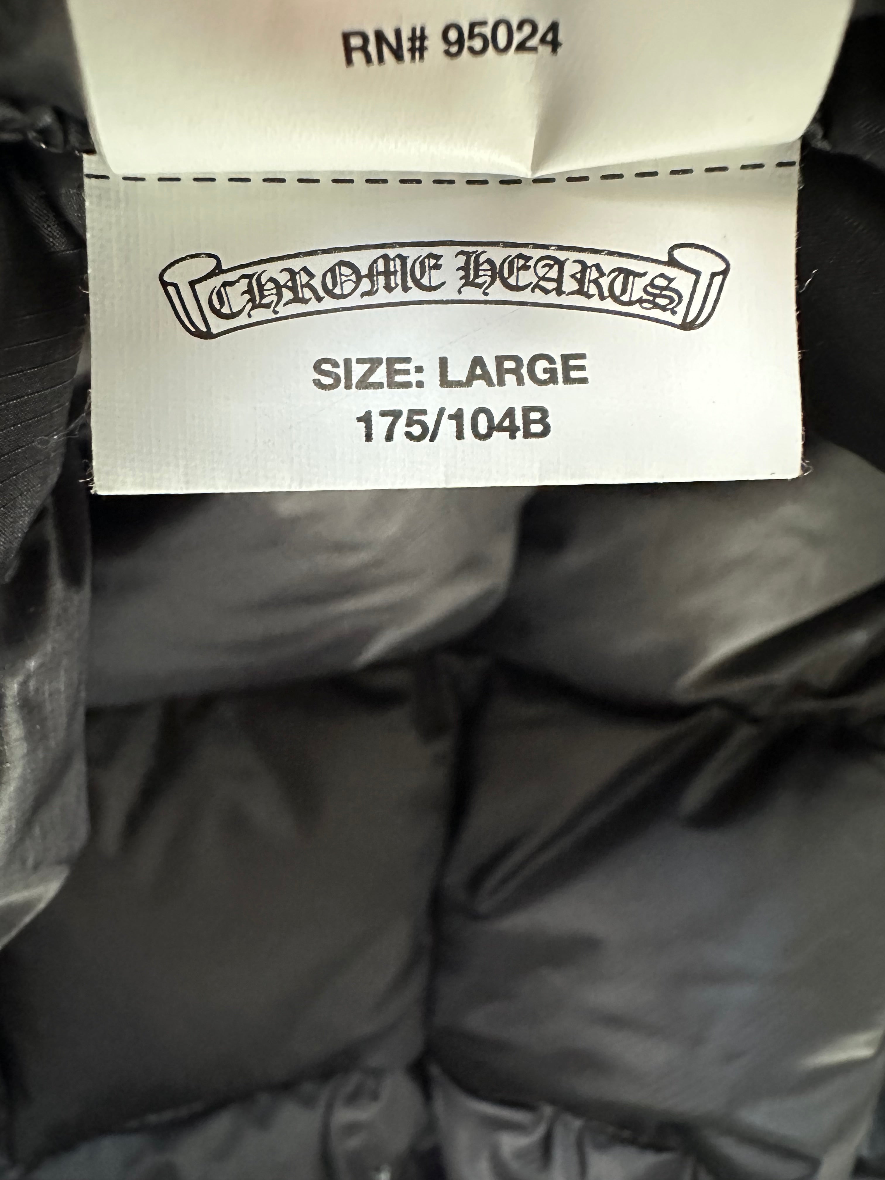 Chrome Hearts Black Quilted Puffer Jacket for Men & Women - Winter Warm Down Coat for Streetwear Fashion & Outdoor Activities