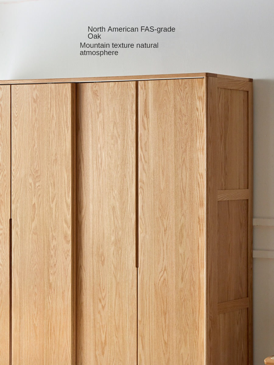 Solid Oak Wood Sliding Door Wardrobe - Durable & Stylish Closet Storage for Bedroom, Living Room, and Office Organization