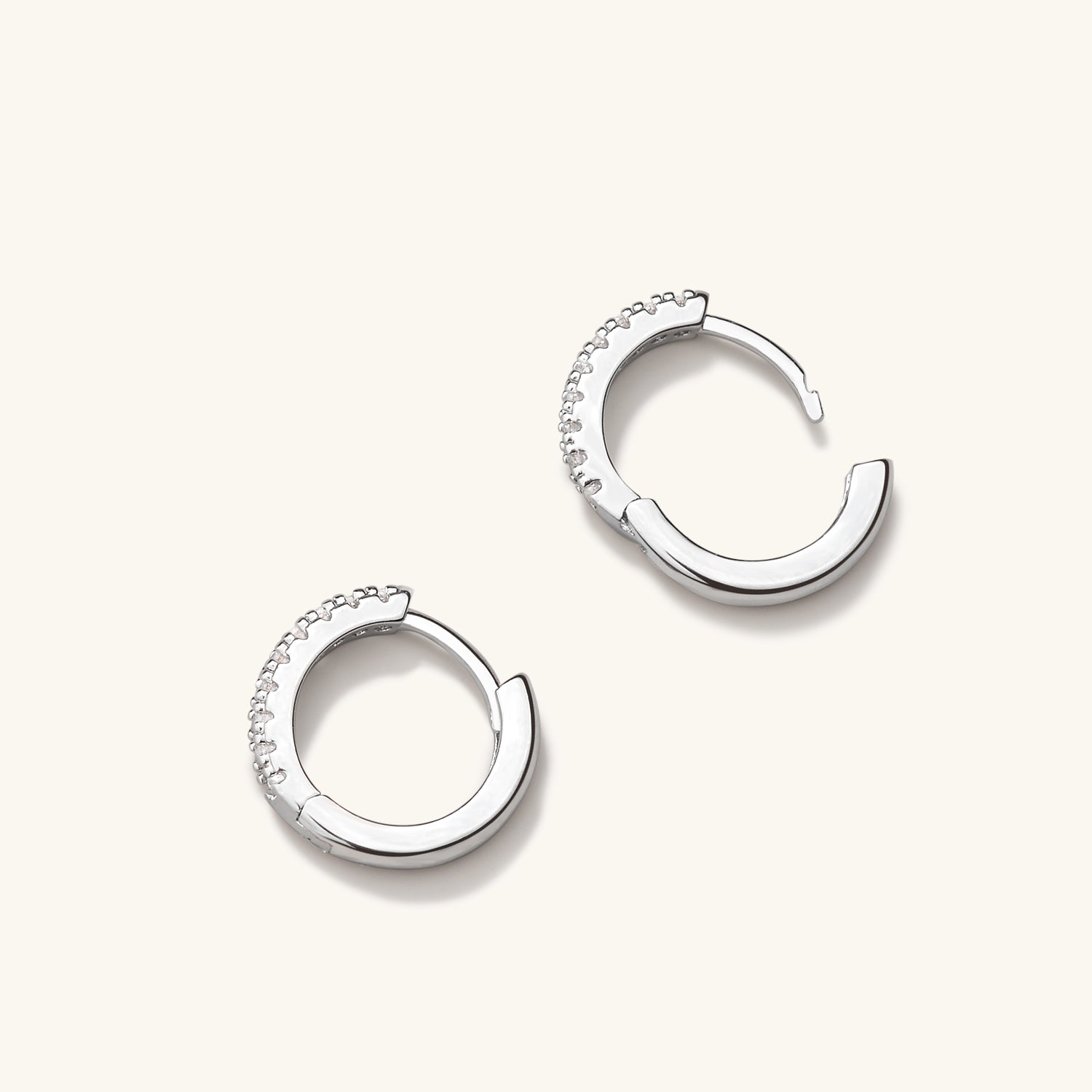 Pave Moissanite Hoop Earrings for Women - Petite Everyday Hoops for Daily Wear, Work & Special Occasions