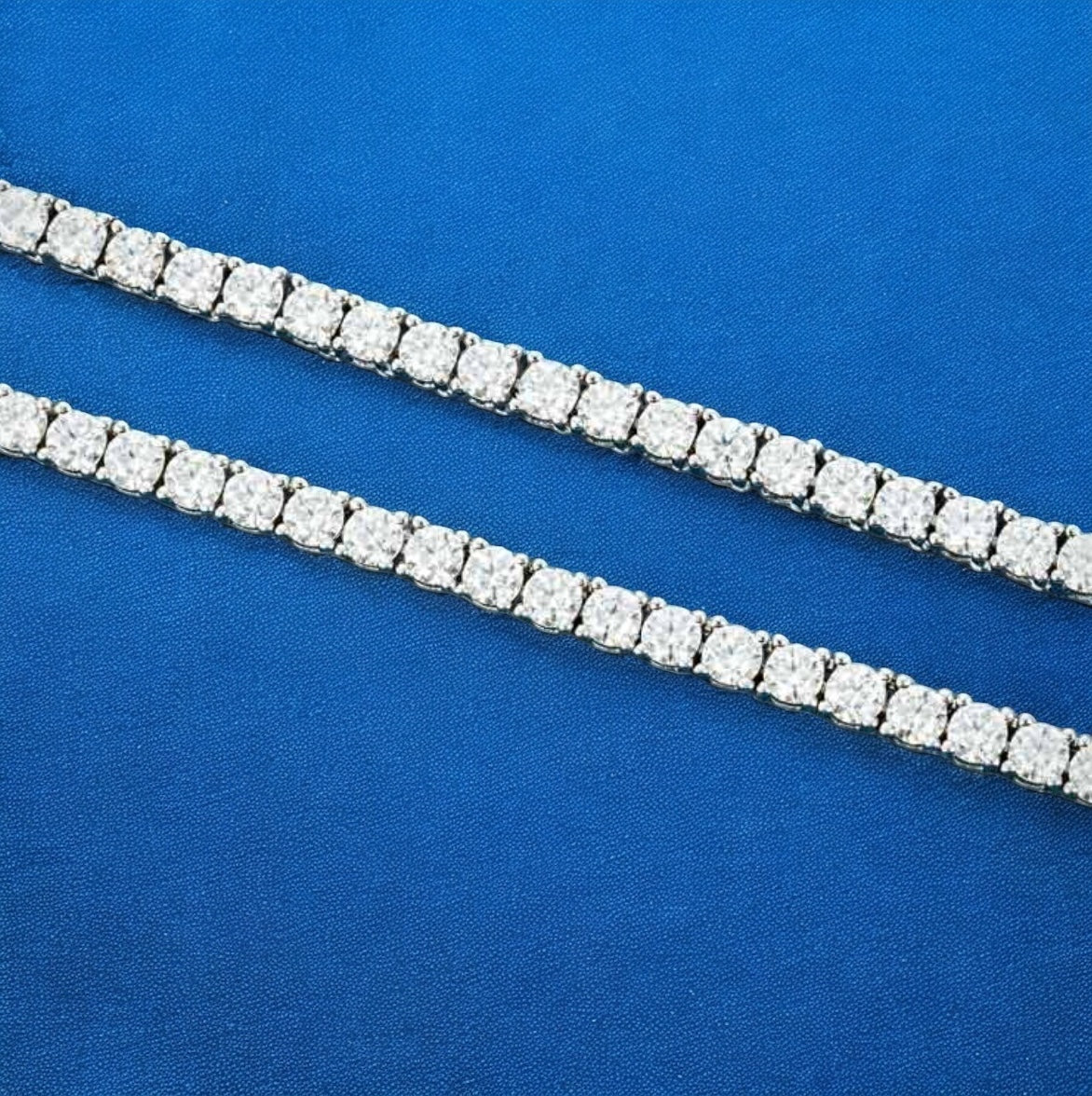 3mm VVS Moissanite Sterling Silver Tennis Chain Necklace for Women - Elegant Layering Jewelry for Parties, Weddings & Everyday Wear