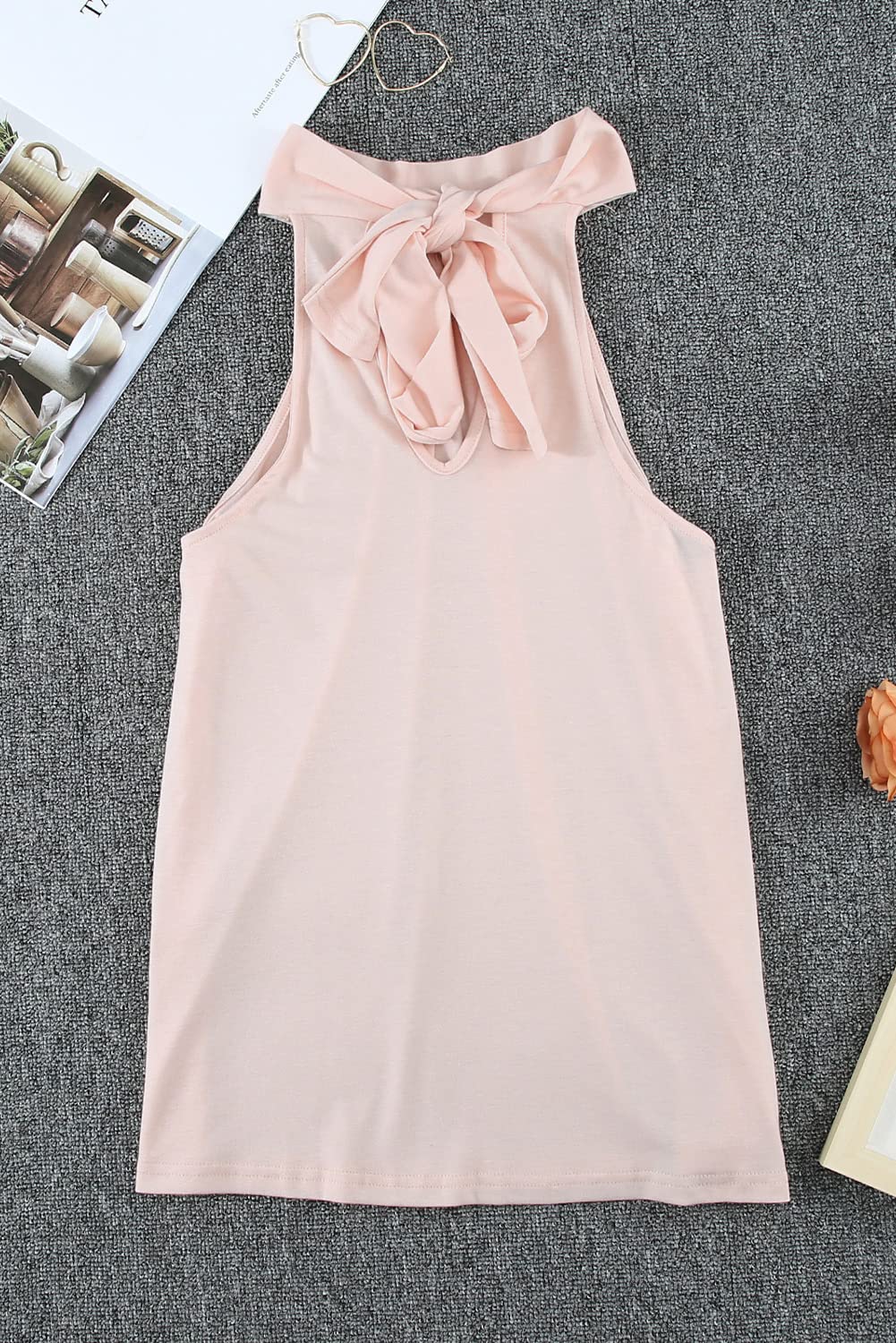 Women's Summer Halter High Neck Tie Tank Top - Casual Sleeveless Blouse for Beach, Vacation & Everyday Wear | Breathable Comfort Fit