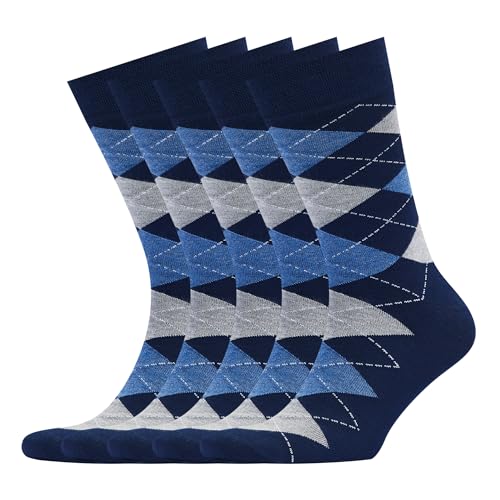 Blue Navy (5-pairs Argyle)