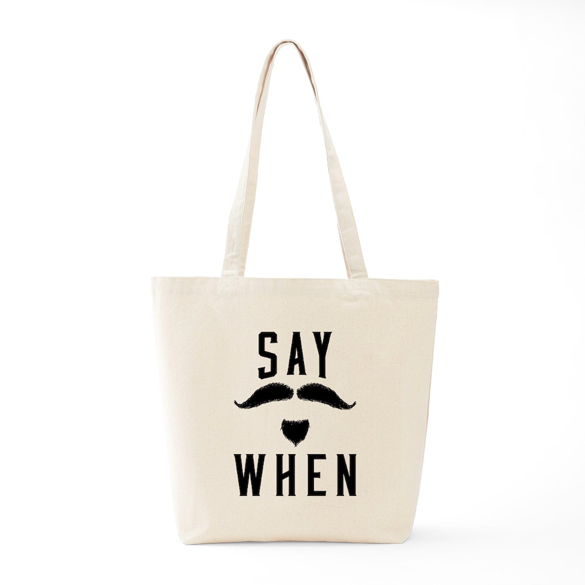 Eco-Friendly Natural Canvas Tote Bag - Reusable Shopping Bag with 'Say When' Print | Perfect for Groceries, Beach Trips & Everyday Use