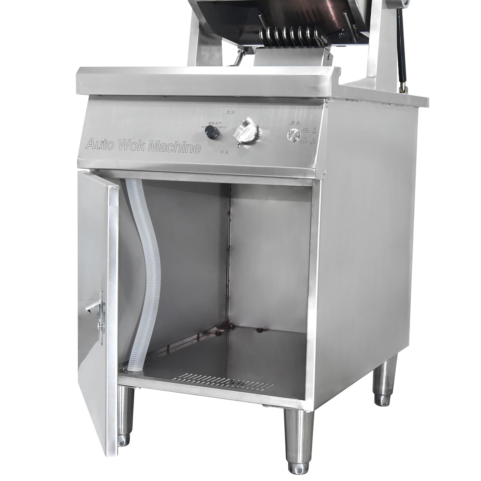 Automatic Stir Fry Cooker with 360° Rotation & Water Spray - Natural Gas Floorstanding Drum Type Cooking Machine for Home & Restaurant Use