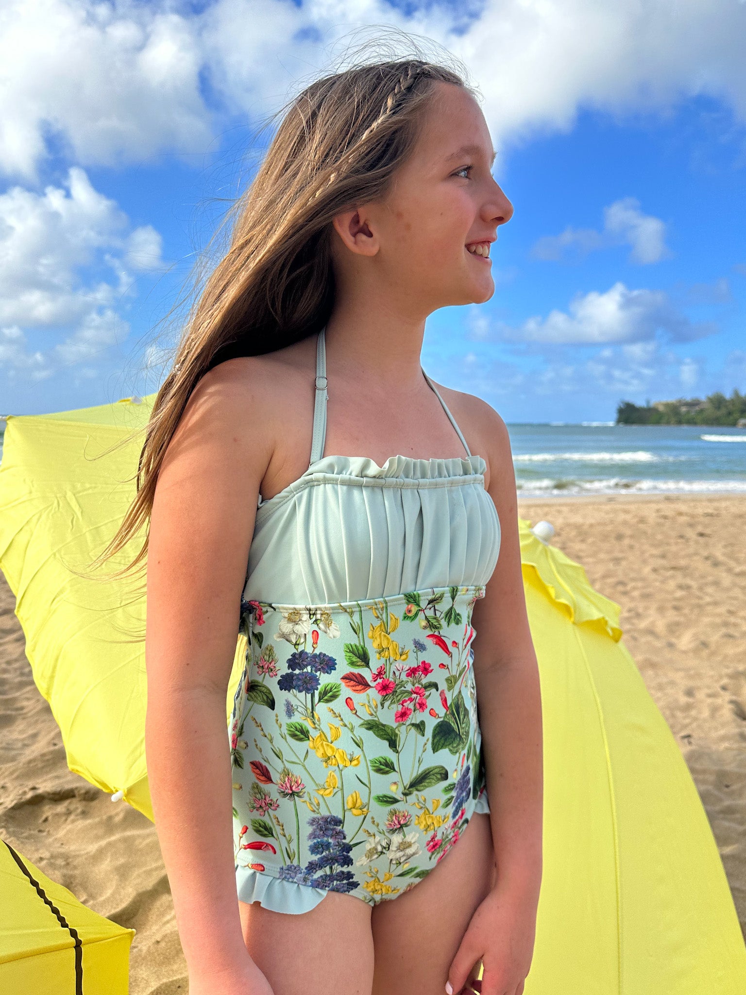 Tween Girls Floral One Piece Swimsuit | Daphne Style | $32 | Perfect for Beach Vacations & Pool Parties