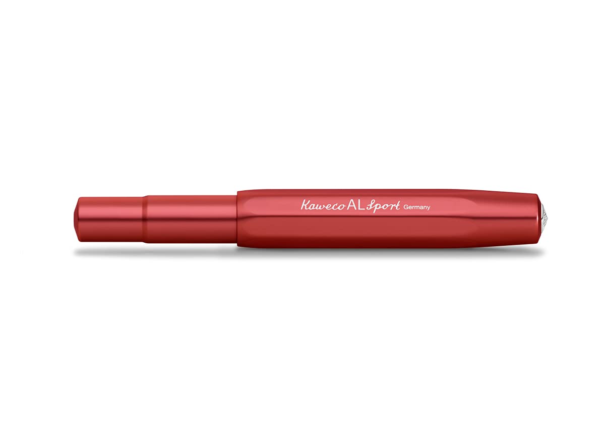 Kaweco AL SPORT Deep Red Aluminum Gel & Ballpoint Pen - Classic Design with 0.7mm Ceramic Ball Rollerball Refill (13cm) - Perfect for Office, Journaling & Everyday Carry