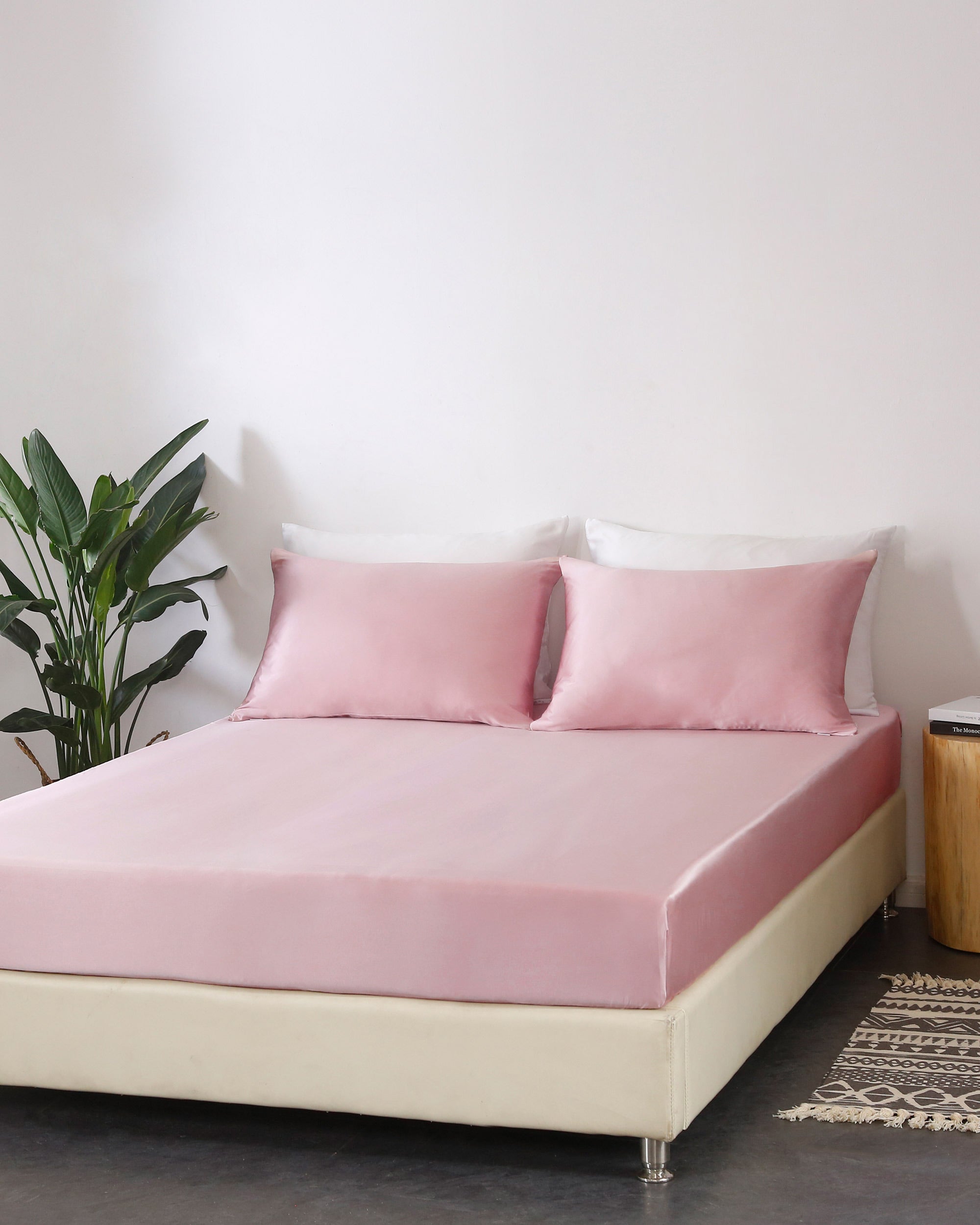 22 MM 3-Piece Fitted Sheet Set - Soft & Deep Pocket Bed Sheets for Queen Size Mattress - Breathable & Wrinkle-Free - Perfect for Bedroom, Guest Room & Dorm Essentials