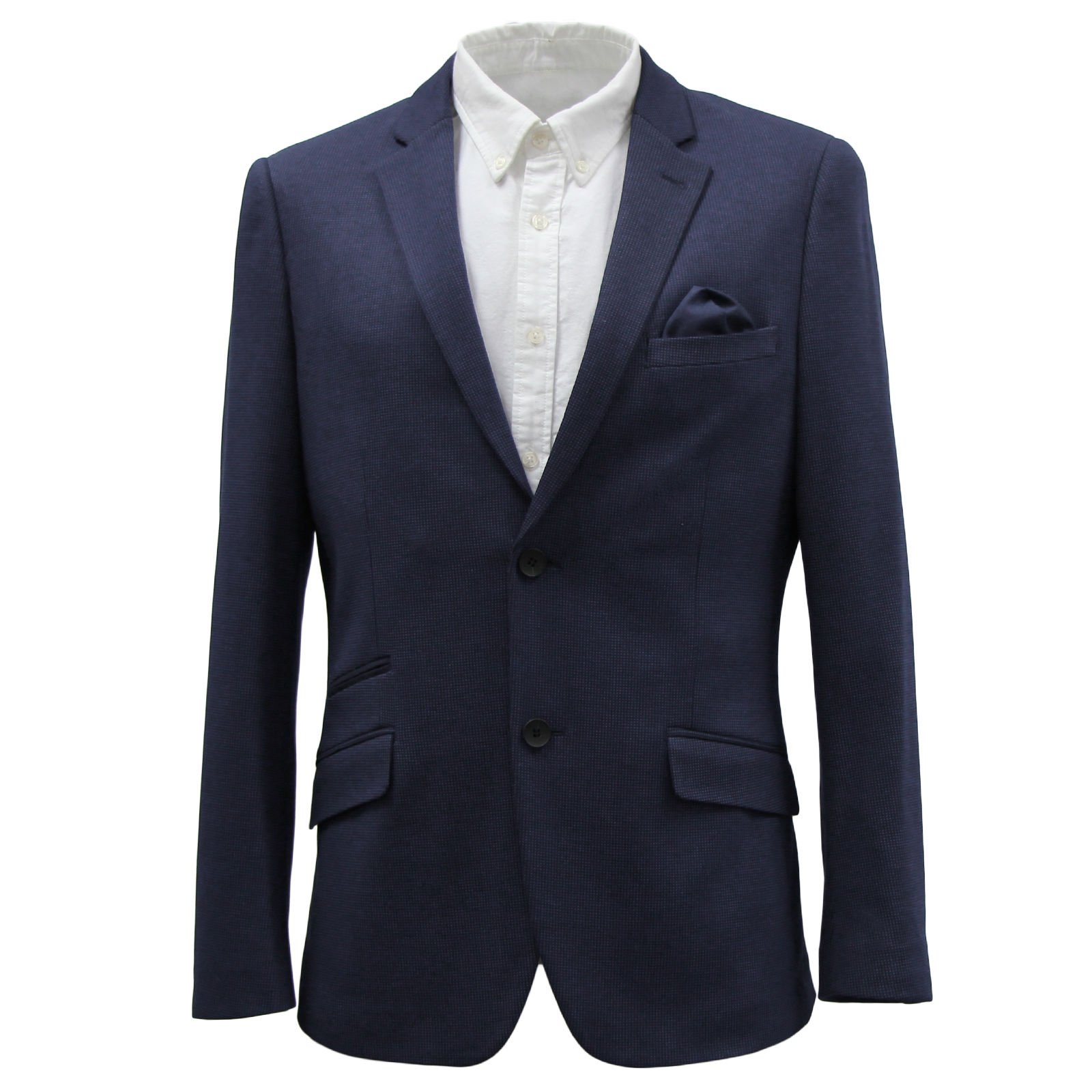 HARRY BROWN Men's Slim Fit Blue & Grey Viscose Blend Blazer Jacket | Formal & Business Attire | Sizes 38-52 | Perfect for Office, Weddings & Special Occasions