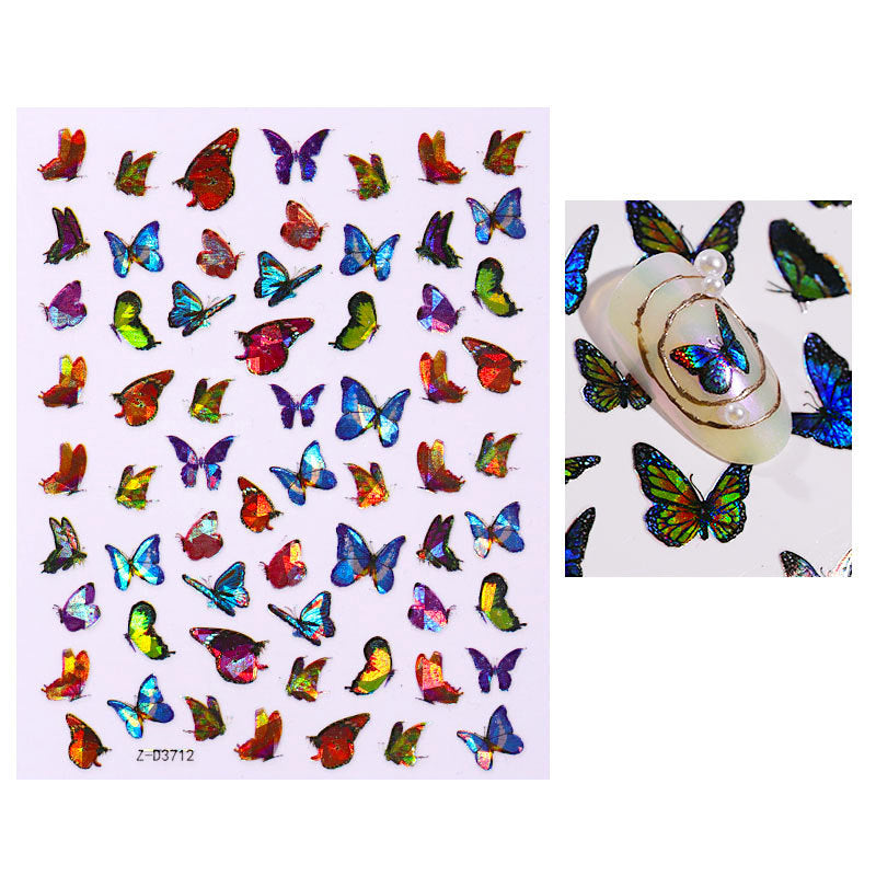 Butterfly Holographic Nail Art Stickers - Self-Adhesive Nail Decals for Gel & Acrylic Nails - Perfect for Manicures, Parties & DIY Nail Designs