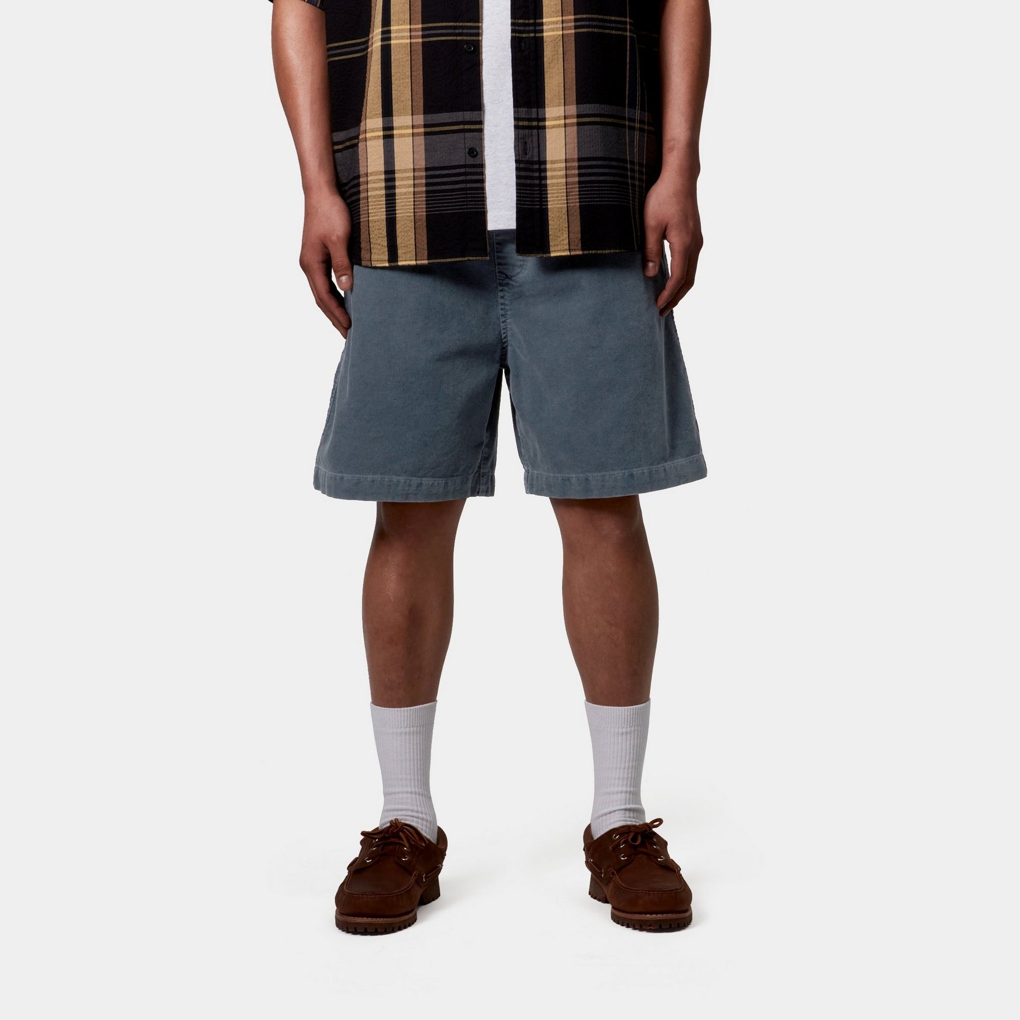 Reynold Corduroy Shorts for Men - Dusky Blue Washed Corduroy Casual Shorts | Perfect for Summer Outfits, Beachwear & Relaxing