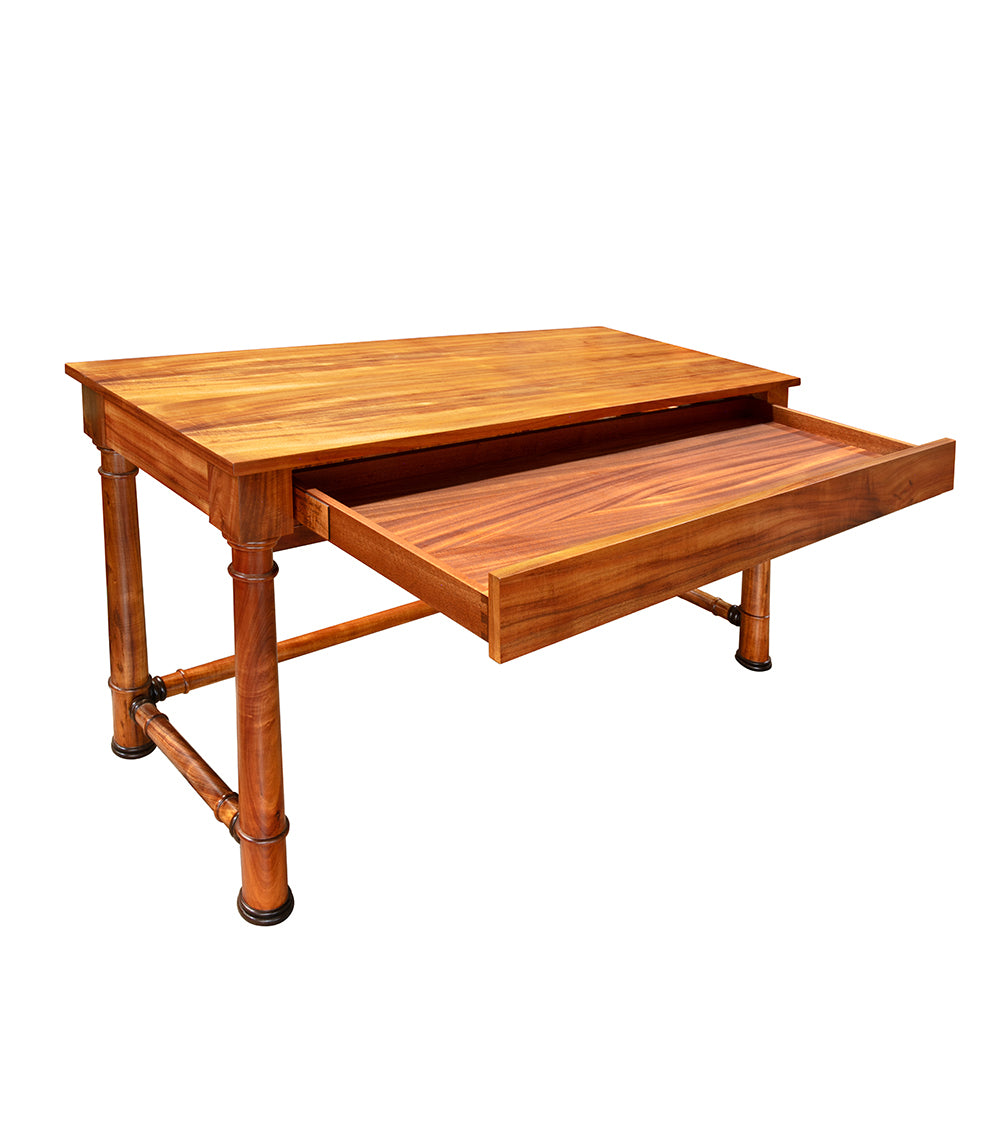 Queen Emma Desk with Drawer - Modern Writing Desk for Home Office, Study & Workspace - Solid Wood Computer Desk with Storage Drawer & Shelf