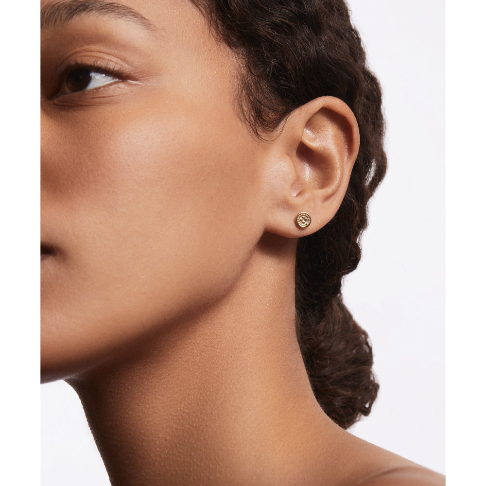 Anna Beck Classic Smooth Border Mini Stud Earrings - Elegant & Dainty Silver Earrings for Women - Perfect for Everyday Wear, Office & Special Occasions