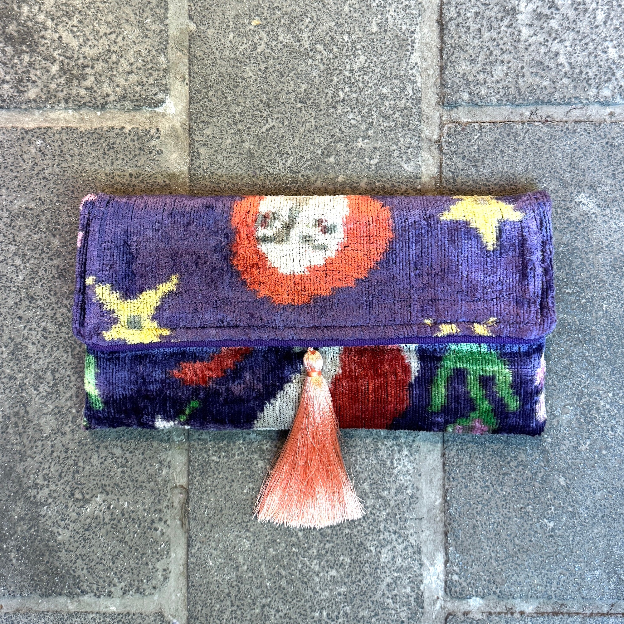 Elegant Ikat Clutch Bag - Handmade Firenze Design Women's Evening Purse for Parties, Weddings & Special Occasions