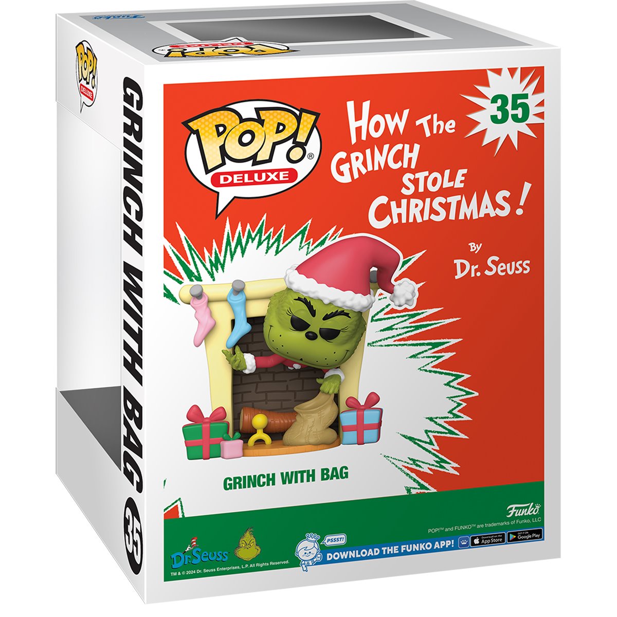 **Grinch with Bag Deluxe Funko Pop! Vinyl Figure #35 - How the Grinch Stole Christmas Collectible - Perfect for Holiday Decor & Gifts**