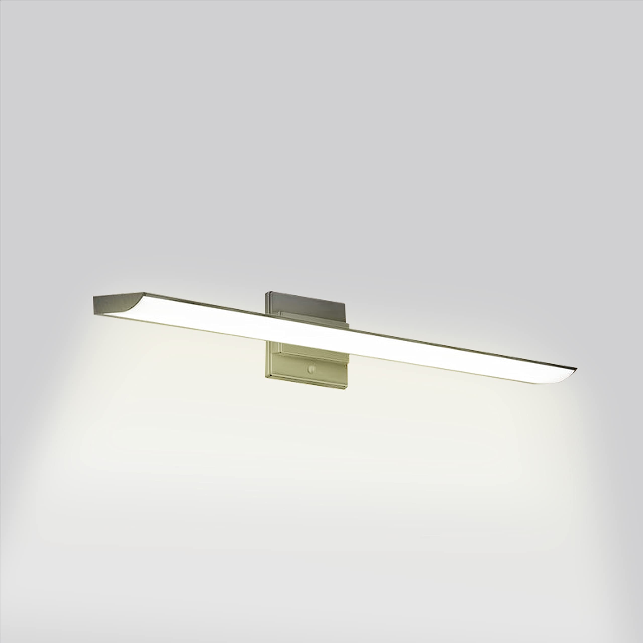 EGLO 202075A Tabiano 1-Light Modern Vanity Light - Dimmable LED Wall Sconce for Bathroom with Satin Glass Shade, 23-Inch Matte Black - Perfect for Mirror Lighting, Powder Room & Modern Home Decor