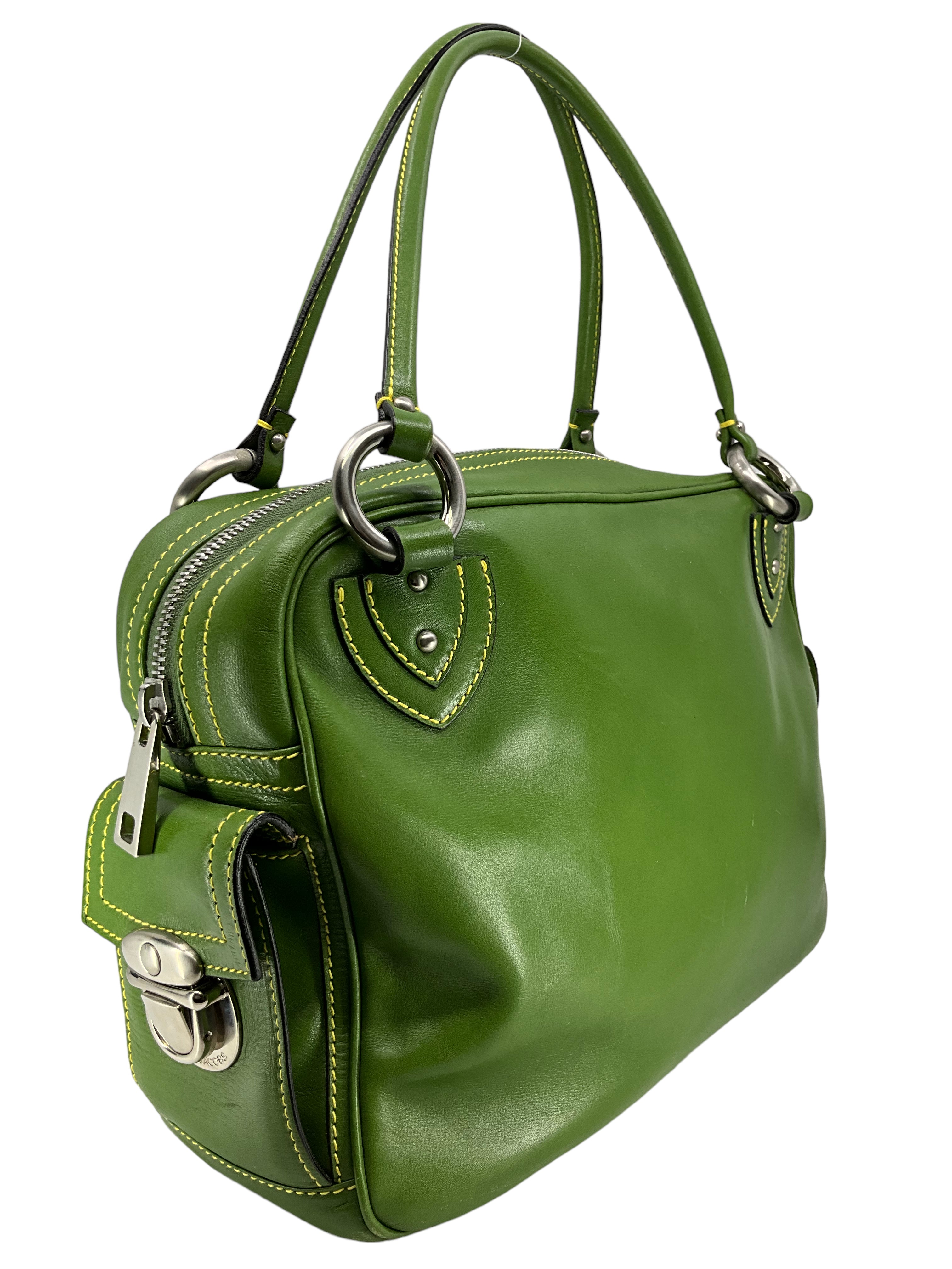Marc Jacobs Green Leather Shoulder Bag for Women | Fashion Crossbody Purse | Perfect for Work, Travel & Everyday Use