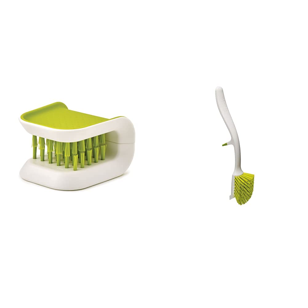 Joseph Joseph BladeBrush Knife & Cutlery Cleaner Brush with Edge Dish Brush - Safe Knife Cleaning Tool for Kitchen, Dishwashing & Food Prep