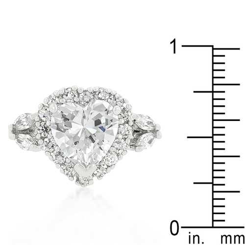 Heart Halo Engagement Ring - 14K Gold Diamond Wedding Band for Women | Perfect Proposal, Anniversary & Valentine's Day Gift