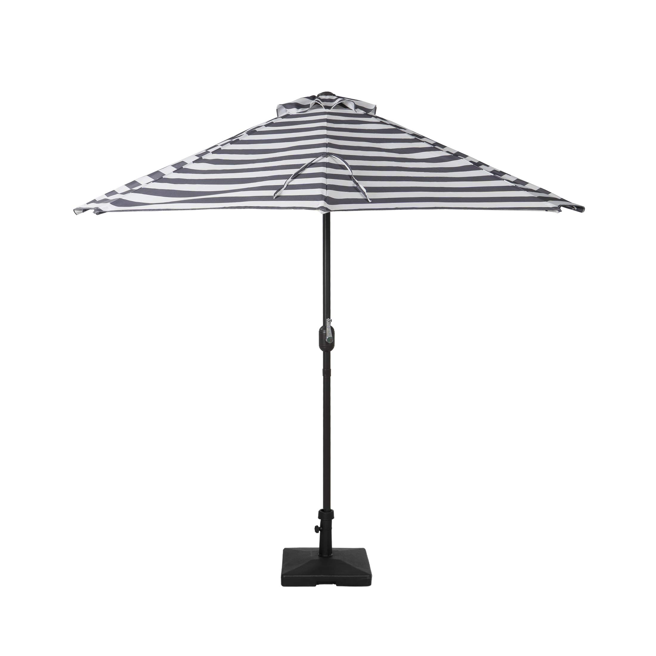 WO Home 9 FT Half Outdoor Market Table Umbrella with Weighted Base Kit - Perfect for Patio, Garden, and Outdoor Dining