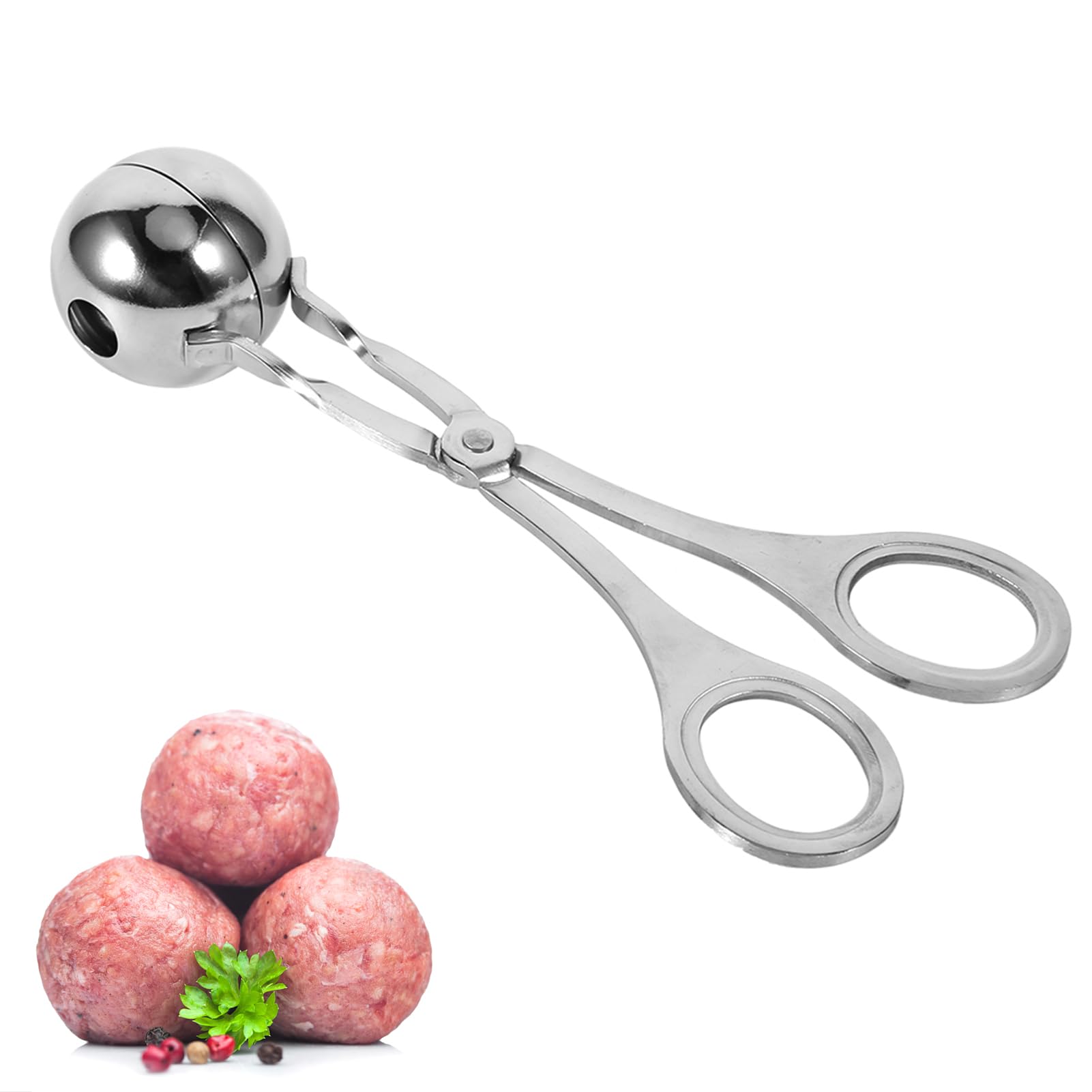 Stainless Steel Meatball Maker Scoop - Rice Ball Clip & Ice Cream Ball Mould for Home Kitchen Tools - Perfect for Making Meatballs, Sushi Rice Balls, and Ice Cream Desserts