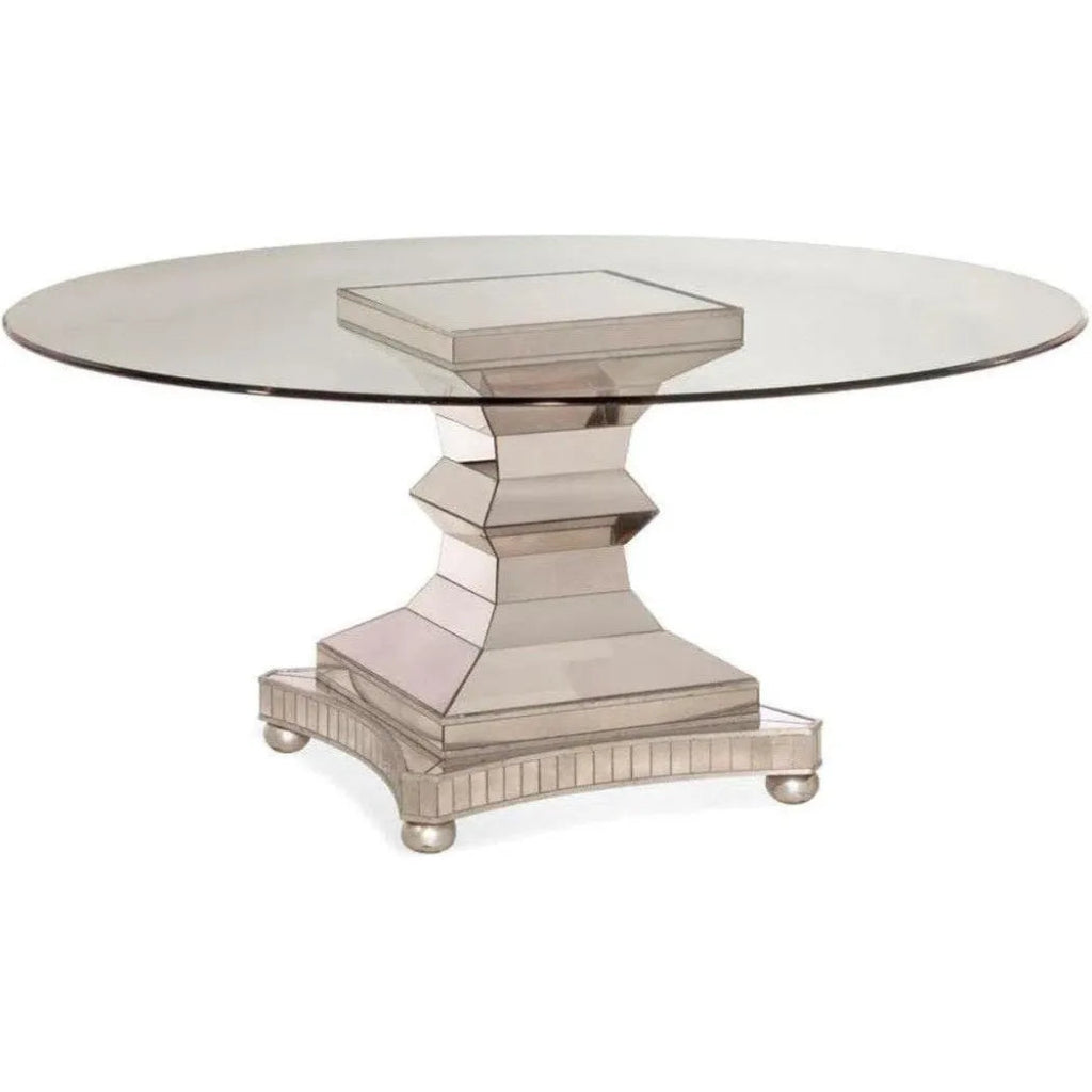 54 Inch Moiselle Silver Round Dining Table - Modern Kitchen & Dining Room Furniture for Family Gatherings & Dinner Parties